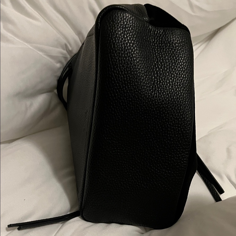 Vince Camuto Black Woven-Detail Suede and Leather Bag - Picture 8 of 9